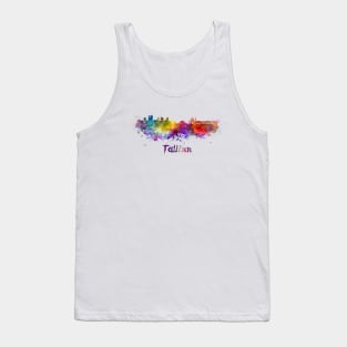 Tallinn skyline in watercolor Tank Top